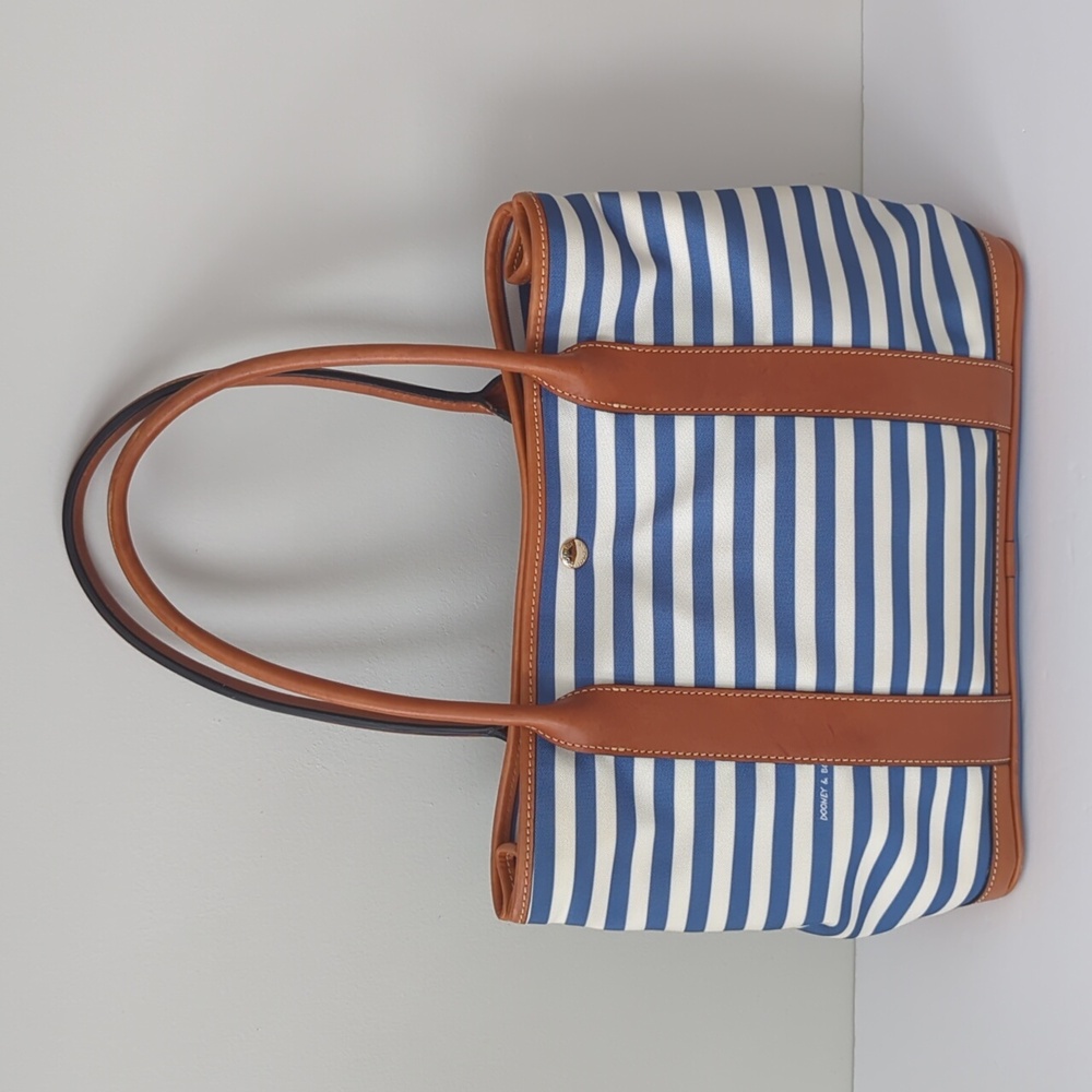 Dooney Bourke Sullivan Layla Tote Bag Midnight Blue White Stripe - Picture 6 of 12